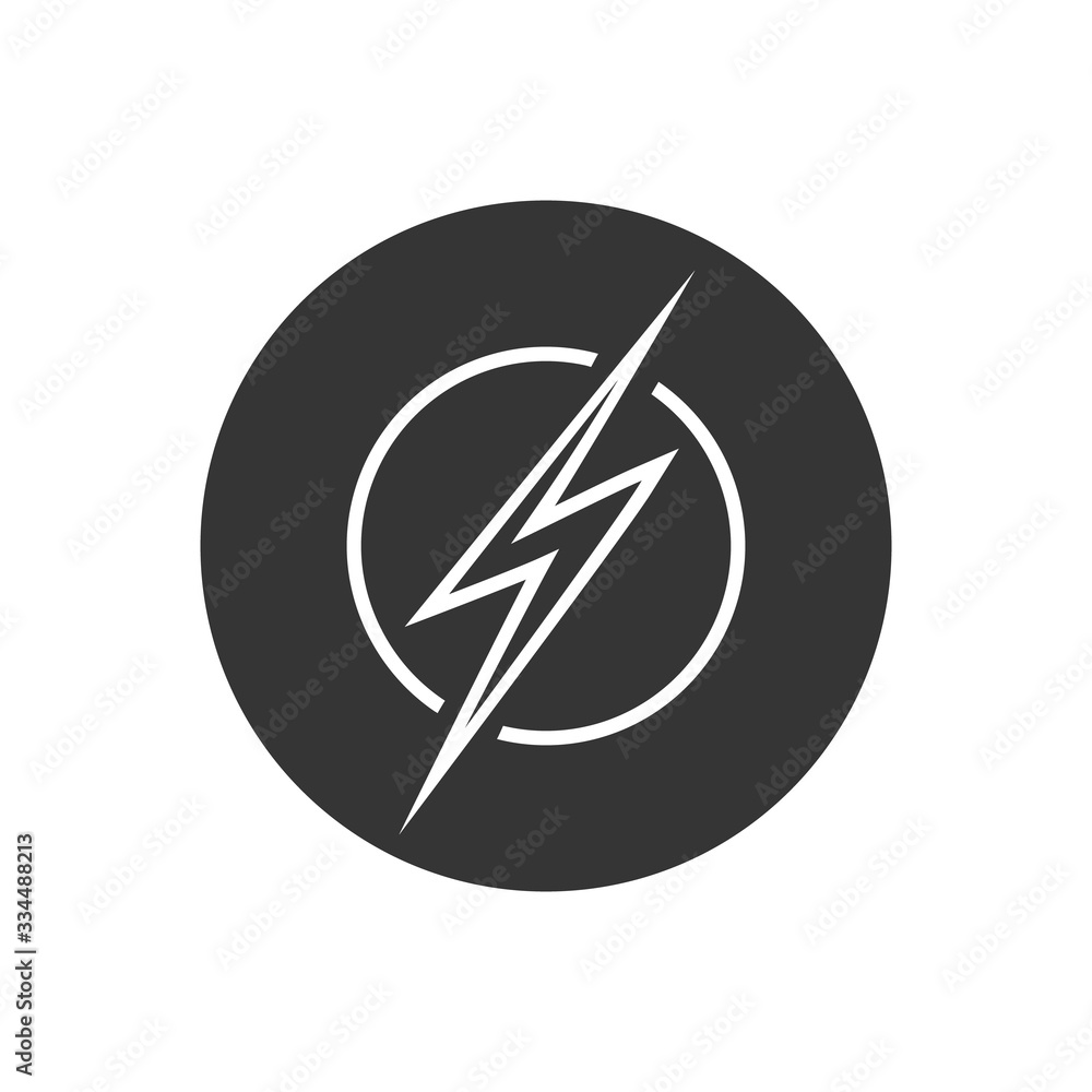 Poster lightning, electric power vector logo design element. energy and thunder electricity symbol concept.
