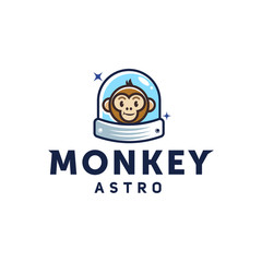 monkey astronaut ,space ape cartoon logo with helmet or spacesuit in trendy vector line linear modern illustration