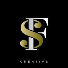 sf luxury logo design vector icon