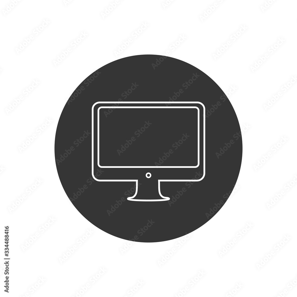 Poster monitor computer line icon. vector illustration