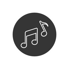 Music note line icon. Vector illustration in modern flat
