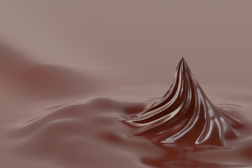 3Dレンダリングによるチョコレートクリームテクスチャの背景用イラスト