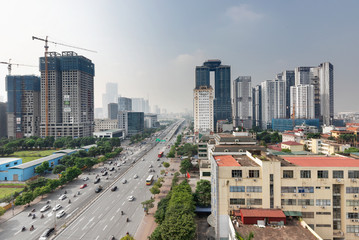 aerial view of the hanoi city