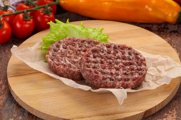 Raw burger cutlet