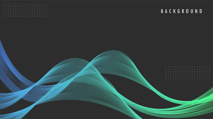 Strand Hair Shape Background. Blue, Green, Cyan Color. Design Graphic Vector Template EPS10