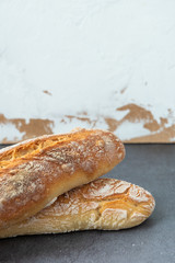 Freshly baked french baguette bread