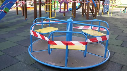 closed playground and sports ground due to quarantine COVID-19 Coronavirus. Prevent measures to avoid pandemic