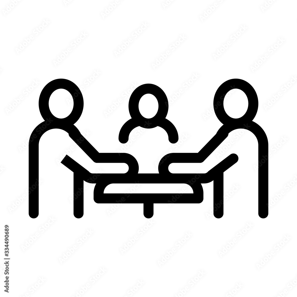 Poster third party discussion icon vector. third party discussion sign. isolated contour symbol illustratio