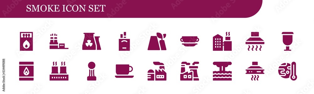 Poster Modern Simple Set of smoke Vector filled Icons