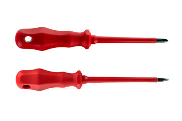 slotted screw driver & phillips screw driver Red handle.