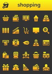 shopping icon set