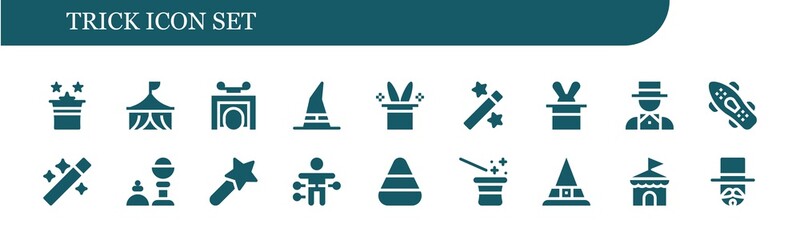 trick icon set