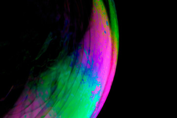 Colorful composition of macro soap sphere..Soap bubble.
