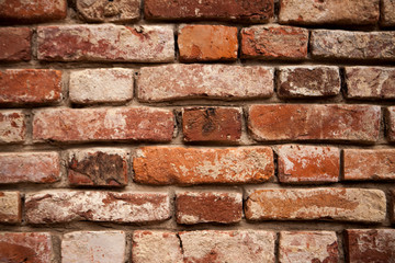 Old brick wall, a beautiful background for wallpaper, laminate, panels, furniture.