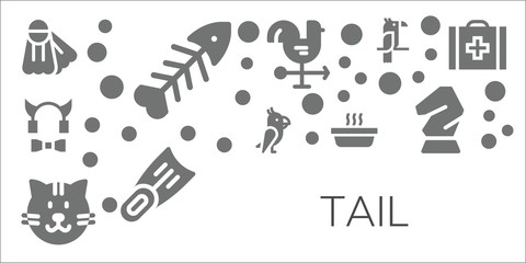 Modern Simple Set of tail Vector filled Icons