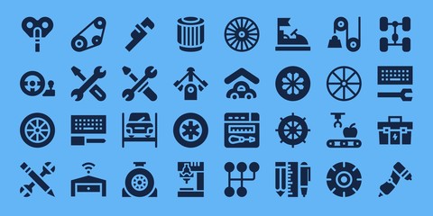 Modern Simple Set of mechanic Vector filled Icons
