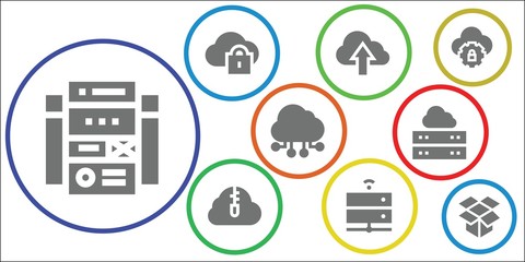 Modern Simple Set of hosting Vector filled Icons