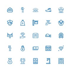 Editable 25 treasure icons for web and mobile
