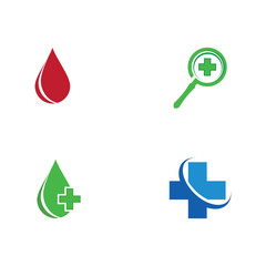 Set Cross medical Logo Template vector symbol