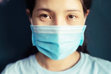 Every woman wears a mask before leaving the house to protect against the virus. 19 and bacteria