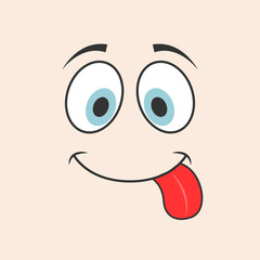 Cartoon kawaii eyes and mouths on white background. Cute emoticon emoji characters in flat style. Vector emotion smile cartoon, illustration EPS10