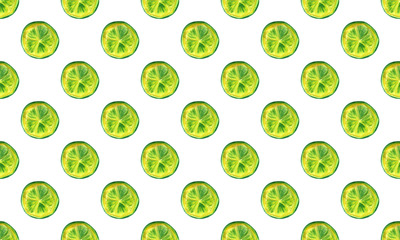 Hand drawn bright watercolor fruit seamless pattern. Food illustration with lemon, banana, avocado, peach