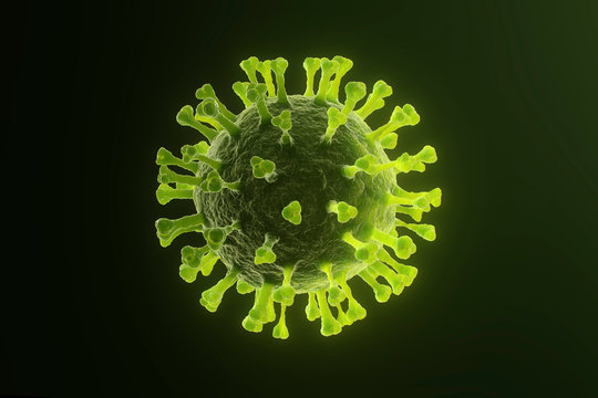 Coronavirus green closeup