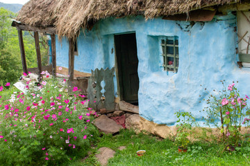 Fototapeta na wymiar Old inhabited house in the Apuseni Mountains