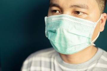 Men wear masks to protect against the Covid virus. 19 and battery