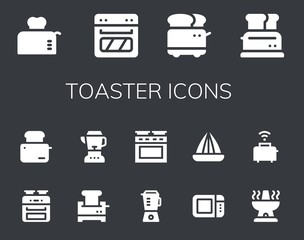 Modern Simple Set of toaster Vector filled Icons