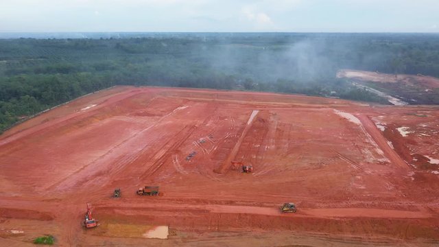 deforestation of the jungle for mining, plantation or fine wood