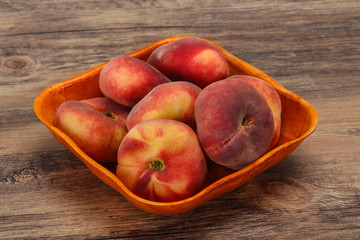 Sweet ripe tasty flat peach