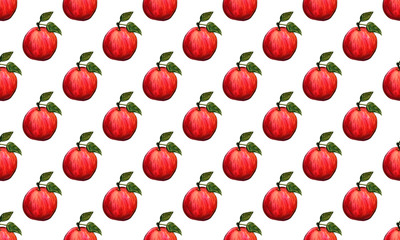 Hand drawn bright watercolor fruit seamless pattern. Food illustration with lemon, banana, avocado, peach