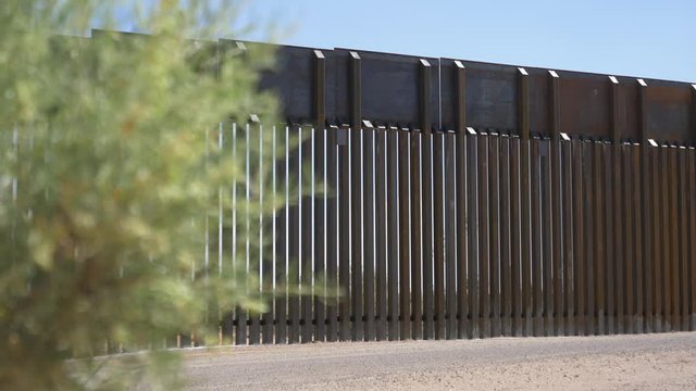 The Mexican American border wall from the American side 