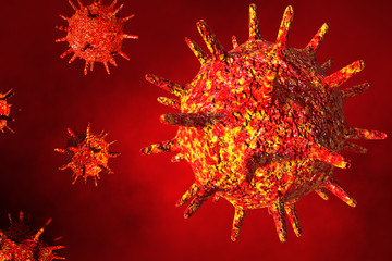 Coronavirus 2019 COVID-19 outbreak. Biology science 3D illustration.