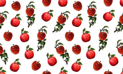 Hand drawn bright watercolor fruit seamless pattern. Food illustration with lemon, banana, avocado, peach