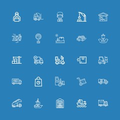 Editable 25 shipment icons for web and mobile