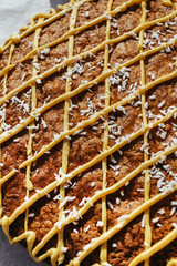 Carrot cake. Healthy vegan dessert. Children's menu.