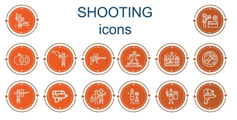 Editable 14 shooting icons for web and mobile