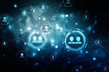 2d illustration Business Network concept