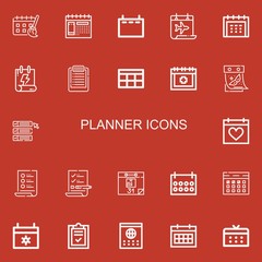 Editable 22 planner icons for web and mobile