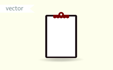 Paper Holder And Clipboard With A4 Paper Stack. Isolated On White Background Vector Template.