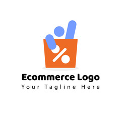 Percent E commerce logo Elegant Concept