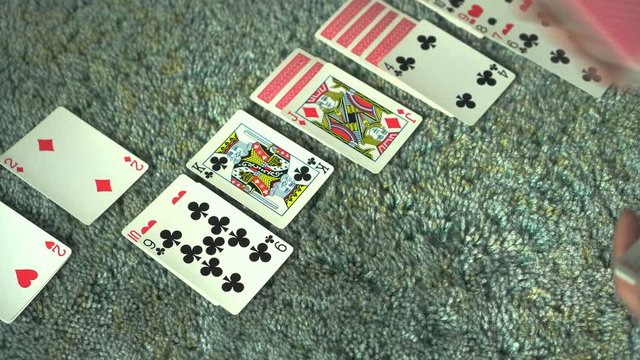 A game of solitaire is played in Corona Virus quarantine in March of 2020.