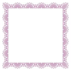 Template for carpet, textile and any surface. square geometric lace pattern with ornate frame, tribal
