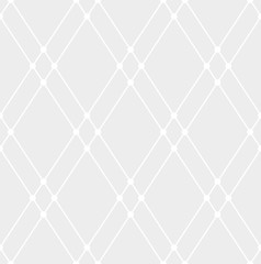 Geometric seamless pattern from white rhombus with dots on grey background. Abstract diamond vector pattern. Simple vector illustration. Geometric design for fabric, wallpaper, scrapbooking, textile