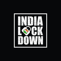 India lockdown logo design vector. icon lockdown