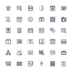 Editable 36 schedule icons for web and mobile