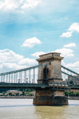Obraz premium Chain bridge on danube river in Budapest, Hungary