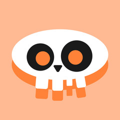 halloween skull flat design vector illustration 